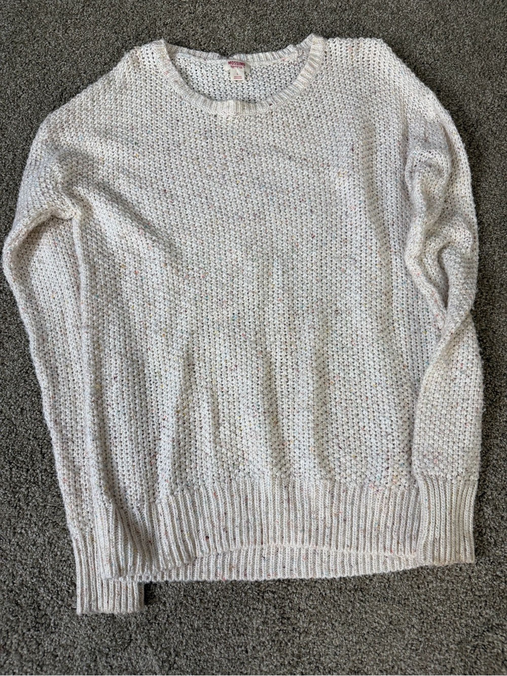 Mossimo Supply Co. Cream Speckled Knit Pullover